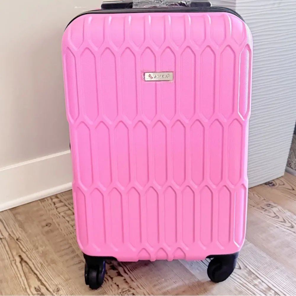 AMKA Honeycomb 20 in. Carry-On Expandable Spinner Suitcase luggage pink
